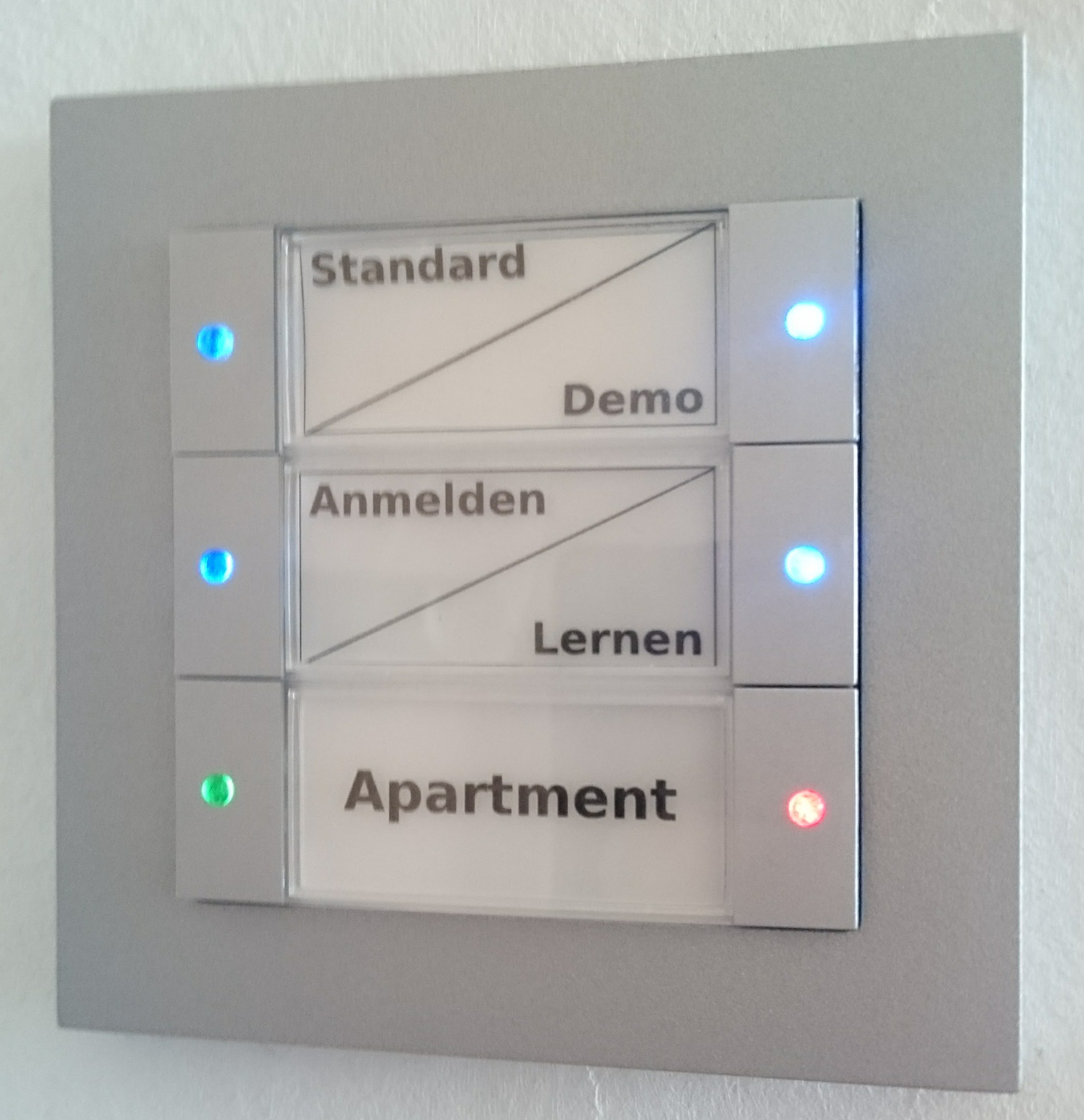 Buttons mounted at the main entrance
