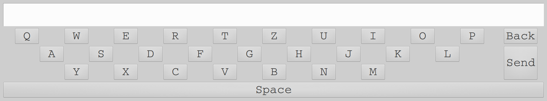 The touch keyboard in all its glory! All hail to the touch keyboard!