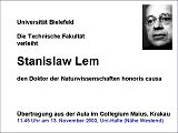 Doctor honoris causa Stanislaw Lem